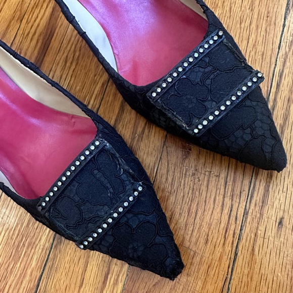 CH CAROLINA HERRERA BLACK LACE EMBELLISHED PUMPS SIZE 39 - Picture 3 of 16